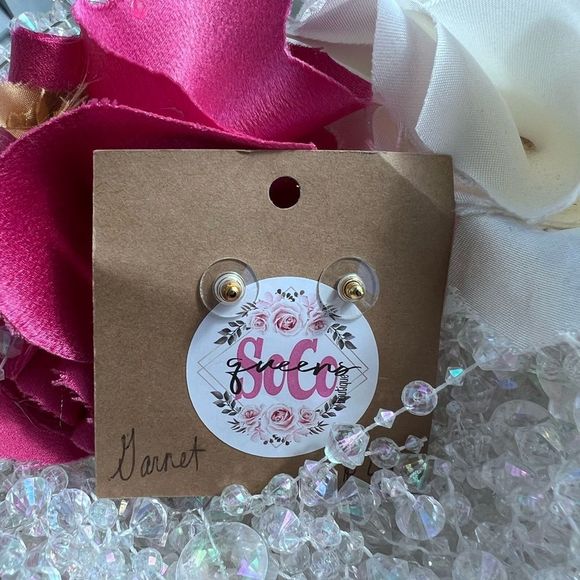 Rich McCoy Unique Handmade Upcycled Brass Bullet
Casing Earrings Garnet Jeweled - Picture 2 of 5